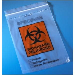 Specimen Transport Bag Clear/Black/Red Zip Closure w/ Dcmntpch/Scr Ln 1000/Ca