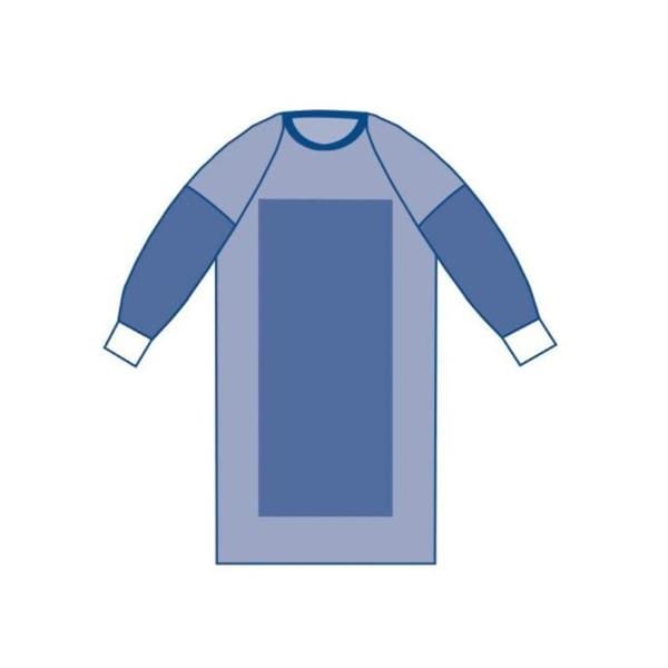 Surgical Gown AAMI Level 4 Reinforced Poly Large Blue 32/Ca