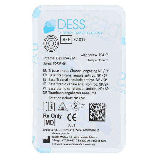 ANGLEBase Base Titanium Engaging 3.5 BioHorizons Internal Hex Ea