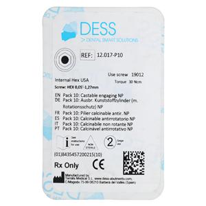 Abutment Castable Plastic-Polyoxymethylene Engag 3.5 Zimmer Internal Hex 10/Pk