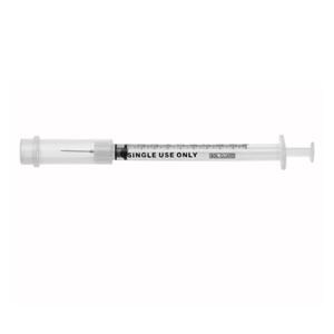 Sol-Guard Safety Needle/ Syringe 25gx5/8" 1mL Safety Shield LDS 100/Bx