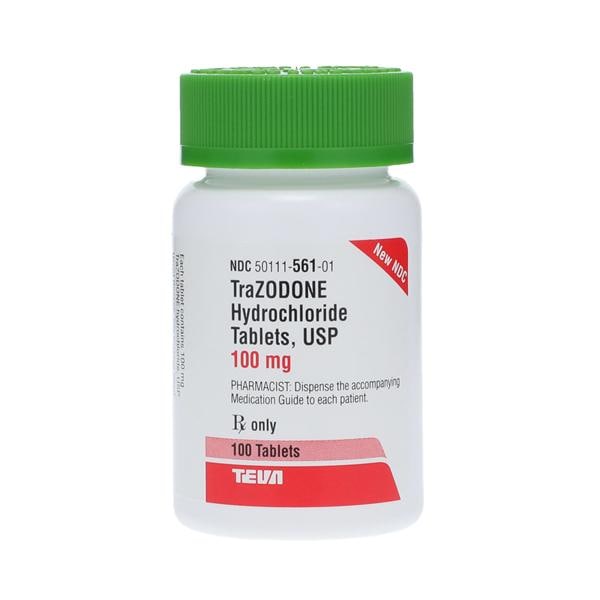 Trazodone HCl Tablets 100mg Bottle 100/Bottle Each