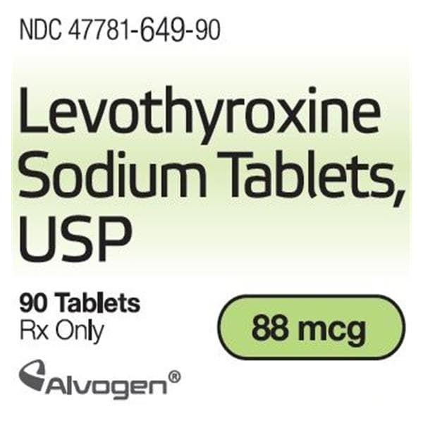 Levothyroxine Sodium Tablets 88mcg Bottle 90/Bottle Each