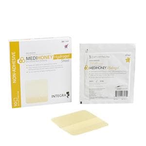MediHoney Honey Hydrogel Dressing 4.3x4.3" Sterile Square Sheet Non-Adhesive