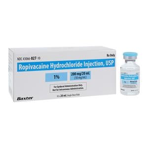 Ropivacaine HCl Injection 1% 10mg/mL Preservative Free SDV 20mL 10/Package