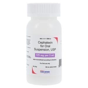 Cephalexin Oral Suspension 125mg/5mL Strawberry Bottle 100mL Each