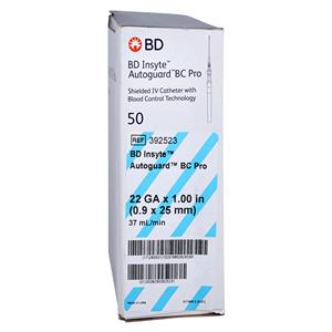 Insyte Autoguard Catheter Device Anti-Stick 22 Gauge 1" Blue 50/Bx, 4 BX/CA