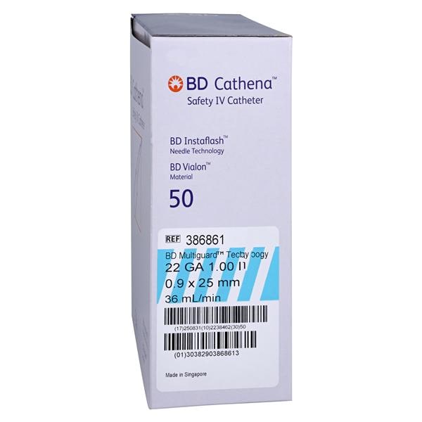 Cathena Catheter Access Device Shielded 22 Gauge 1" Blue 50/Bx