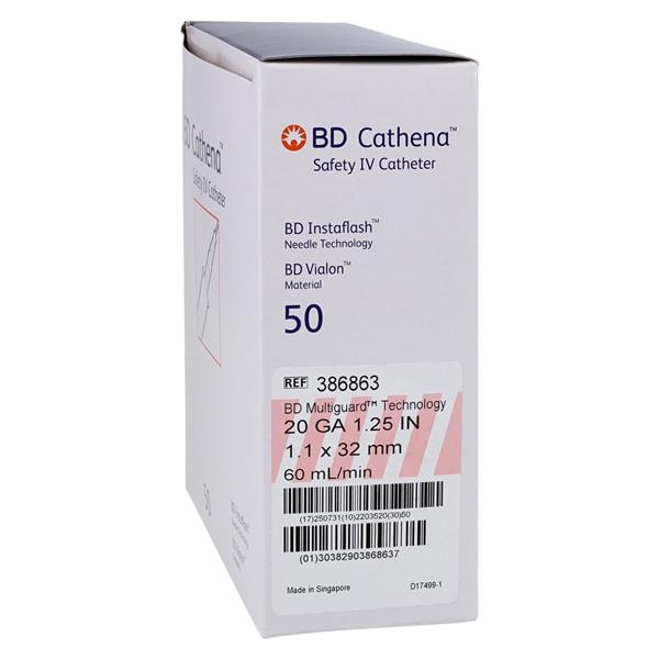 Cathena Catheter Access Device Shielded 20 Gauge 1.25" Pink 50/Bx