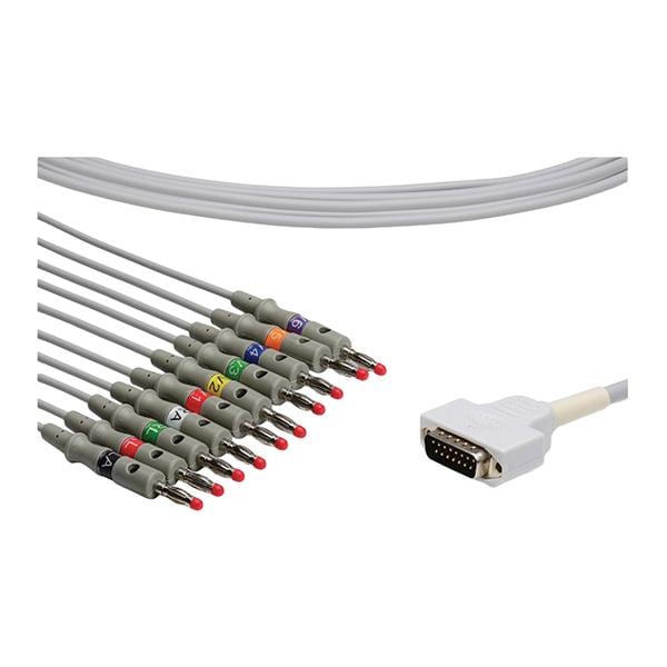 Direct-Connect ECG Cable New Banana End 10 Leads Ea