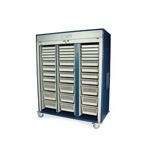 MedStor Max Medical Storage Cart 60x28x81" 5 Cstr RlUp Tmbr Dr/Trpl Clmn Kylck