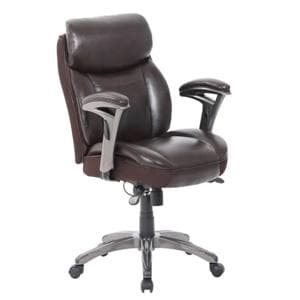 Serta Smart Layers Siena Bonded Leather Mid-Back Manager's Chair Brown Ea