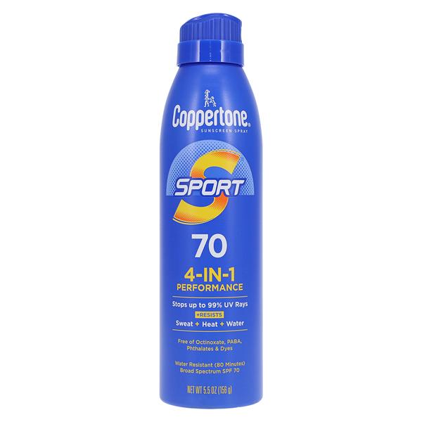 Coppertone Sport Sunscreen Spray Fragrance Free Adult 5.5oz Water Resistant Ea, 12 EA/CA