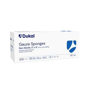 Cotton Gauze Sponge 4x4" 16-Ply Non-Sterile Square LF, 10 PK/CA