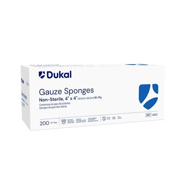 Cotton Gauze Sponge 4x4" 16-Ply Non-Sterile Square LF, 10 PK/CA