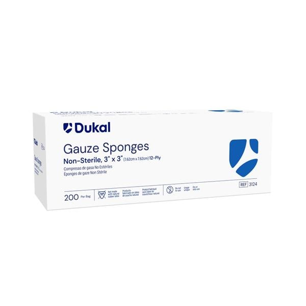 100% Woven Cotton Gauze Sponge 3x3" 12 Ply Non-Sterile LF