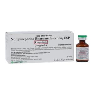 Norepinephrine Bitartrate Injection 1mg/mL SDV 4mL 10/Package
