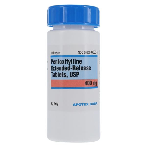 Pentoxifylline Extended-Release Tablets 400mg Bottle 100/Bottle Each
