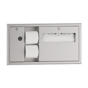 Toilet Tissue / Seat Cover Dispenser Satin Finish Ea