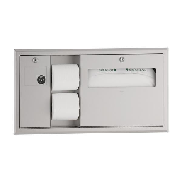Toilet Tissue / Seat Cover Dispenser Satin Finish Ea