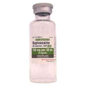 Bupivacaine HCl Injection 0.5% Preservative Free SDV 30mL 10/Package