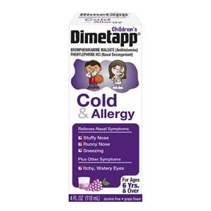 Dimetapp Children 6+ Cold/Allergy 2mg/5mg Grape 4oz/Bt, 24 BT/CA