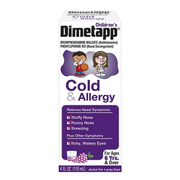 Dimetapp Children 6+ Cold/Allergy 2mg/5mg Grape 4oz/Bt, 24 BT/CA