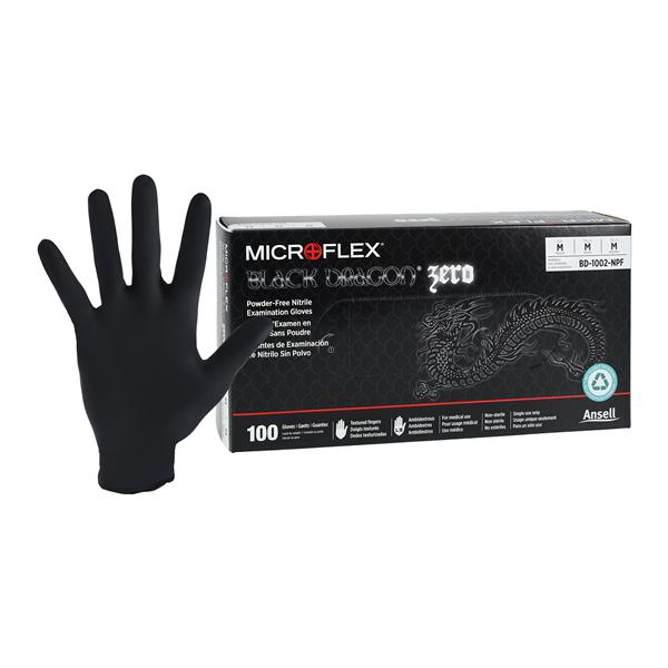 MICROFLEX Black Dragon Zero Nitrile Exam Gloves Medium Black Non-Sterile 100/Bx, 10 BX/CA