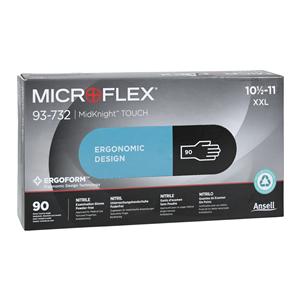 MICROFLEX MidKnight Touch Nitrile Exam Gloves 2X-Large Black Non-Sterile