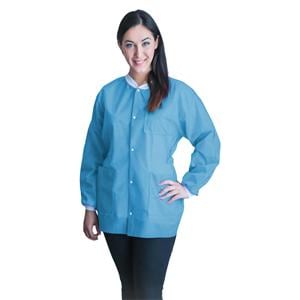 FitMe PPE Lab Jacket Not Rated Spnbnd / Meltblown / Spnbnd SMS XL Sky Blue 10/Bg, 5 BG/CA
