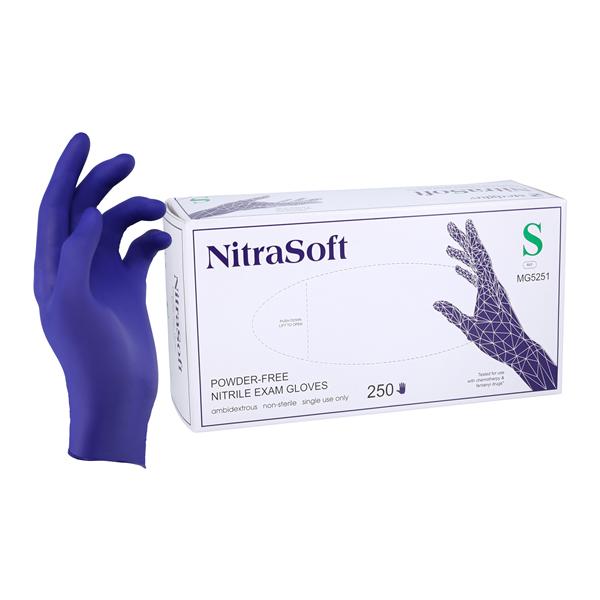 NitraSoft Nitrile Exam Gloves X-Large Cobalt Blue Non-Sterile 2400/Ca