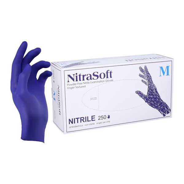 NitraSoft Nitrile Exam Gloves Medium Cobalt Blue Non-Sterile 2500/Ca