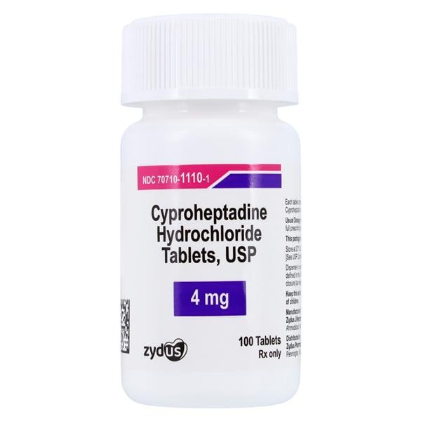 Cyproheptadine Tablets 4mg Bottle 100/Bottle Each