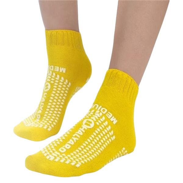 Medical Action Patient Slippers Polyester Yellow Large Disposable 48/Ca