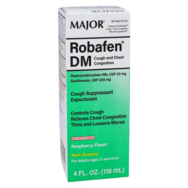 Guaifenesin DM Oral Syrup 100/10mg/5mL Raspberry 4oz Bottle 4oz/Bt