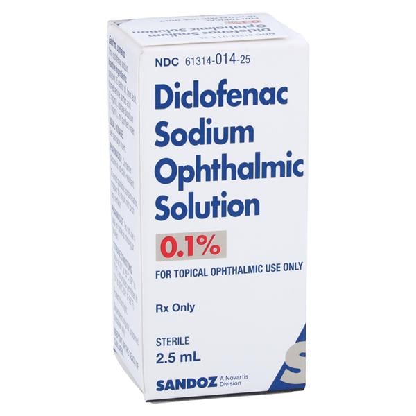 Diclofenac Sodium Ophthalmic Solution 0.10% Bottle 2.5mL Each