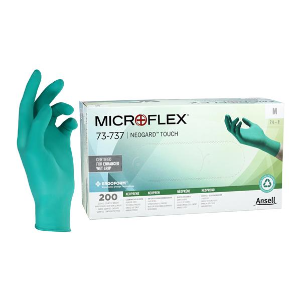 MICROFLEX Neogard Touch Neoprene Exam Gloves Medium Green Non-Sterile
