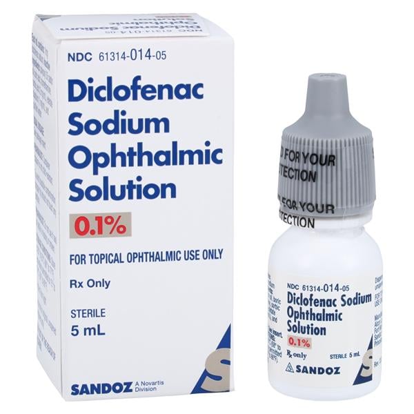 Diclofenac Sodium Ophthalmic Solution 0.1% Bottle 5mL Each