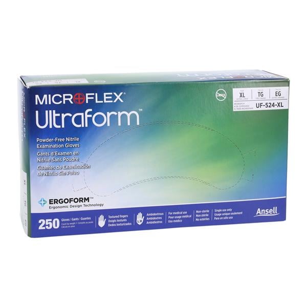 Ultraform Nitrile Exam Gloves Medium / Large Cobalt Blue Non-Sterile 300/Bx