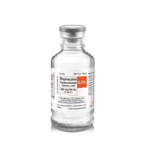 Ropivacaine HCl Injection 0.2% 2mg/mL Preservative Free SDV 100mL Each
