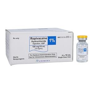 Ropivacaine HCl Injection 1% 10mg/mL Preservative Free SDV 10mL 25/Package