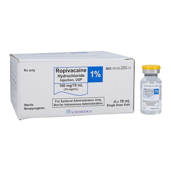 Ropivacaine HCl Injection 1% 10mg/mL Preservative Free SDV 10mL 25/Package