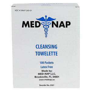 Med-Nap Cleansing Wipes 100/Bx, 10 BX/CA
