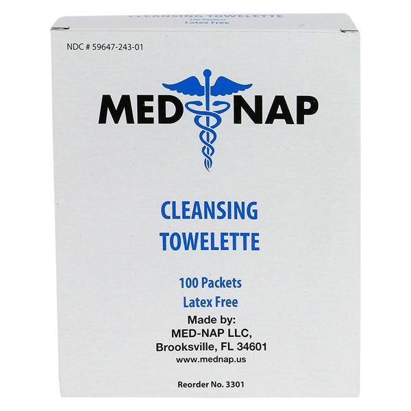 Med-Nap Cleansing Wipes 100/Bx, 10 BX/CA