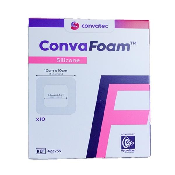 ConvaFoam Foam/Silicone Adhesive Dressing 4x4" Sterile Square Slcn Adh Tn Abs LF