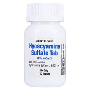 Hyoscyamine Tablets 0.125mg Bottle 100/Bottle Each