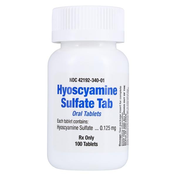 Hyoscyamine Tablets 0.125mg Bottle 100/Bottle Each