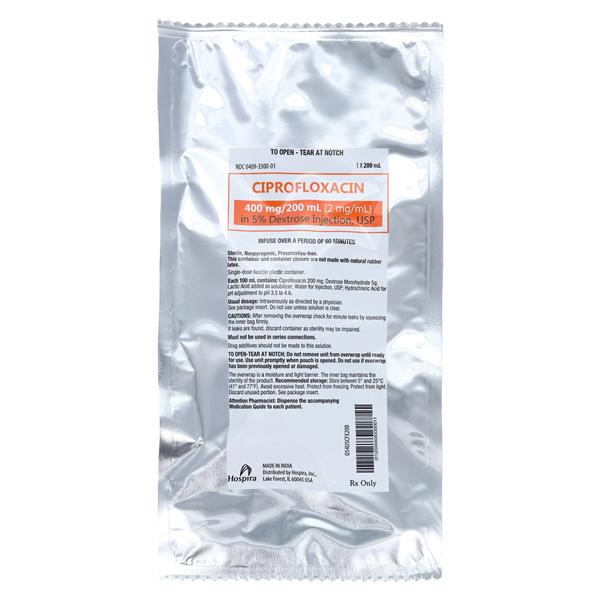 Ciprofloxacin Dextrose 5% Injection 2mg/mL Bag 200mL 24/Package
