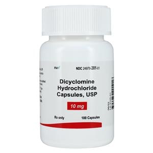Dicyclomine HCl Capsules 10mg Bottle 100/Bottle Each