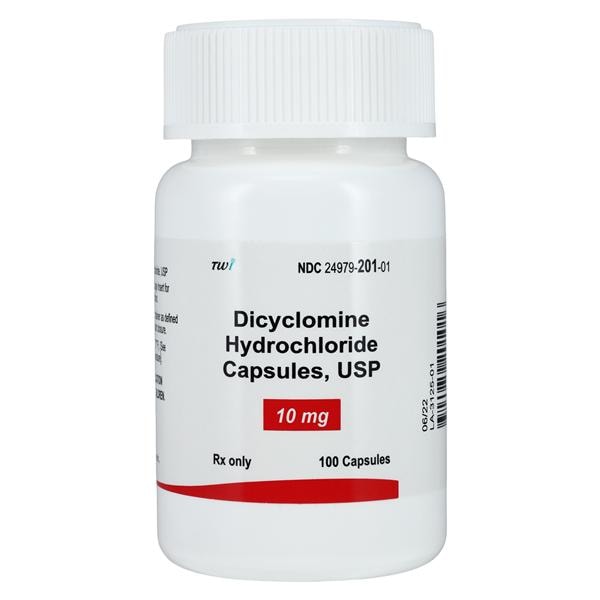 Dicyclomine HCl Capsules 10mg Bottle 100/Bottle Each